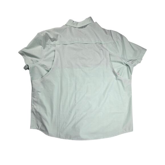 Duck Camp Mens XXL 2XL Short Sleeve Button Up Vented Fishing Shirt Green - Picture 2 of 6